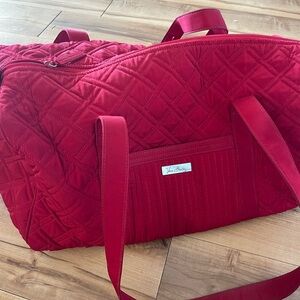 Vera Bradley Quilted Travel Bag in Bold Red